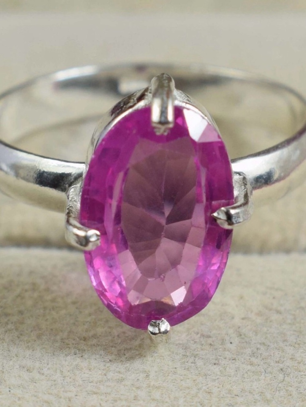 CERTIFIED 9.40CT NATURAL Pink Morganite Solitaire 925 Sterling Silver Ring